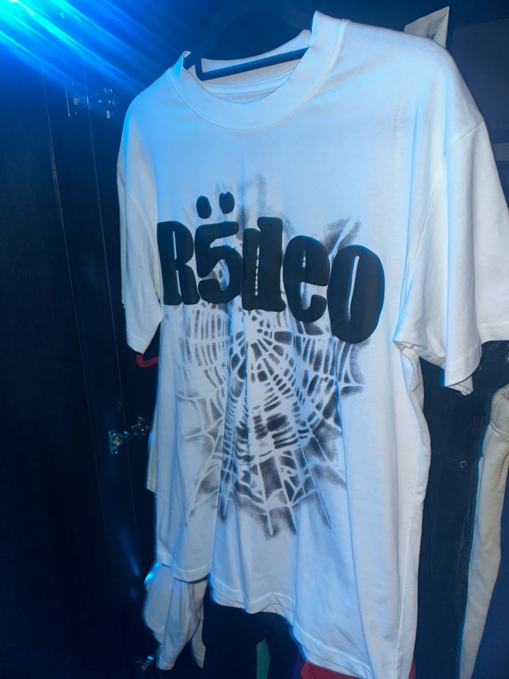 White Graphic Tee with Black Stencil Logo